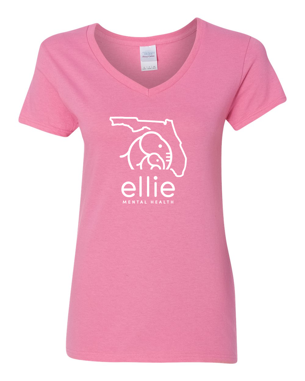 Florida Logo Ellie Mental Health Short Sleeve V-Neck T-Shirt (5v00L)