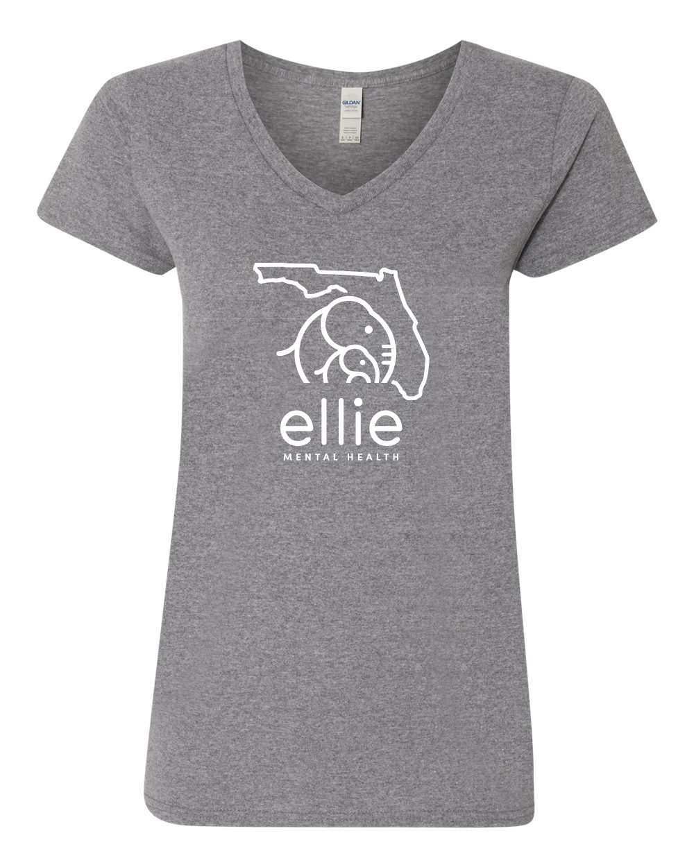Florida Logo Ellie Mental Health Short Sleeve V-Neck T-Shirt (5v00L)