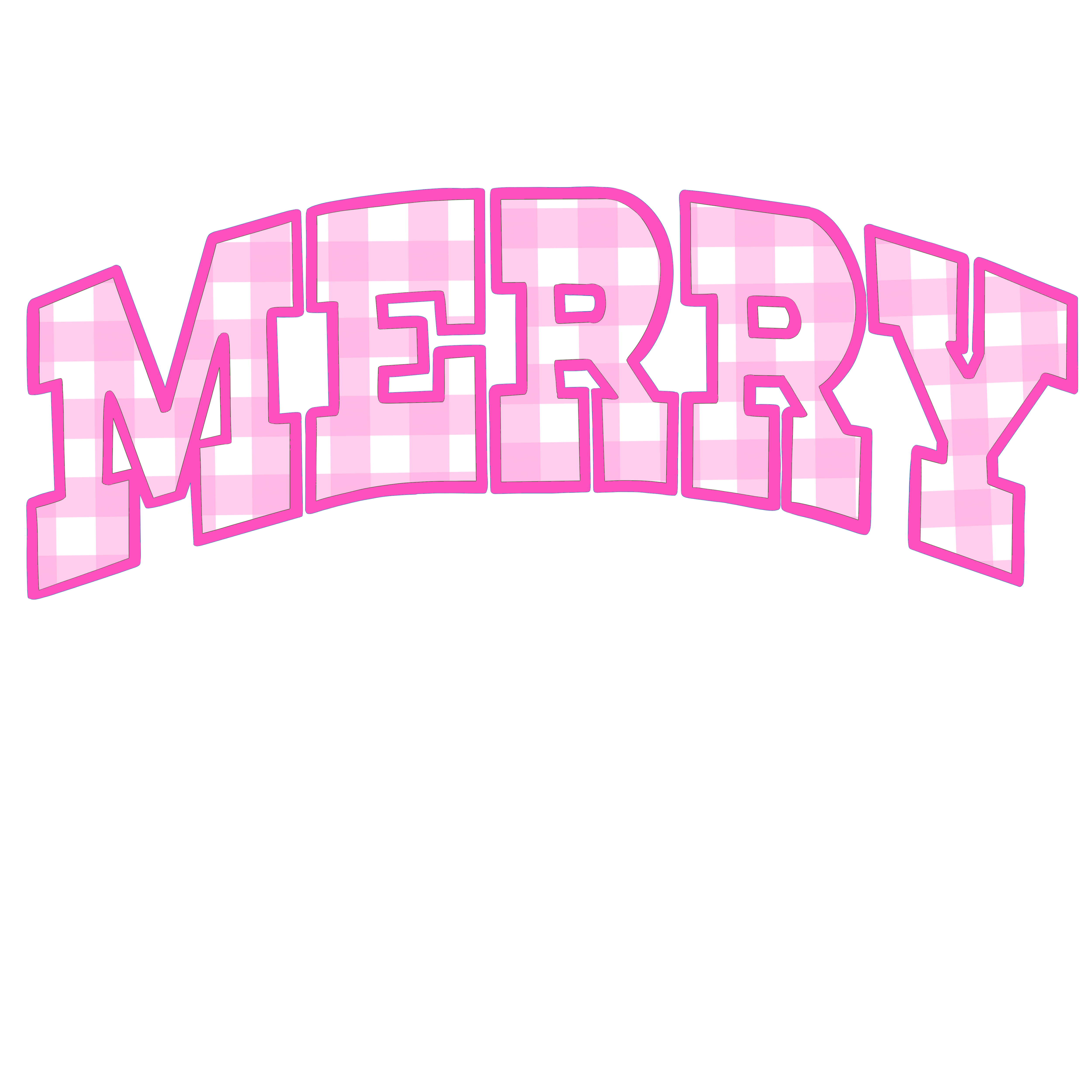 Mer Ry Add Pink Gingham Merry – Watson Designs