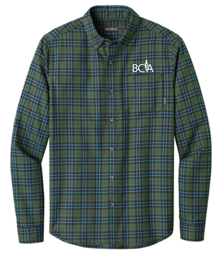 BCA Eddie Bauer® Long Sleeve Favorite Flannel Plaid Shirt EB610