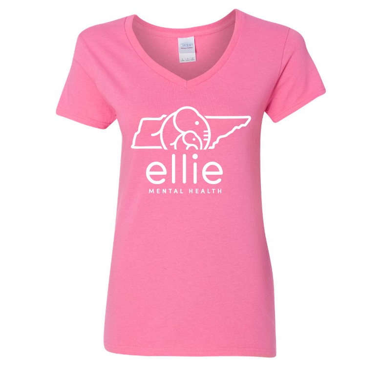 Tennessee Logo Ellie Mental Health Short Sleeve V-Neck T-Shirt (5v00L)