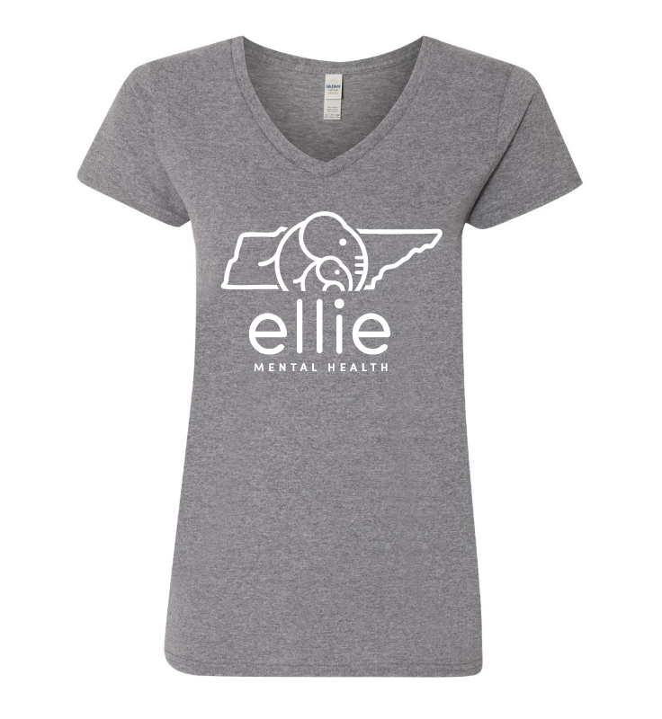 Tennessee Logo Ellie Mental Health Short Sleeve V-Neck T-Shirt (5v00L)
