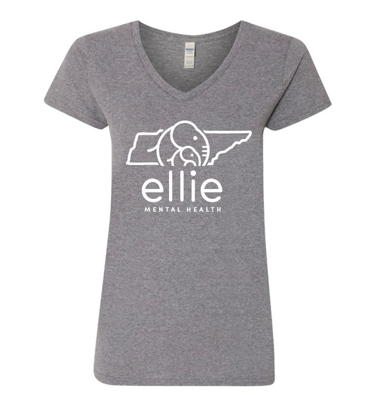 Tennessee Logo Ellie Mental Health Short Sleeve V-Neck T-Shirt (5v00L)