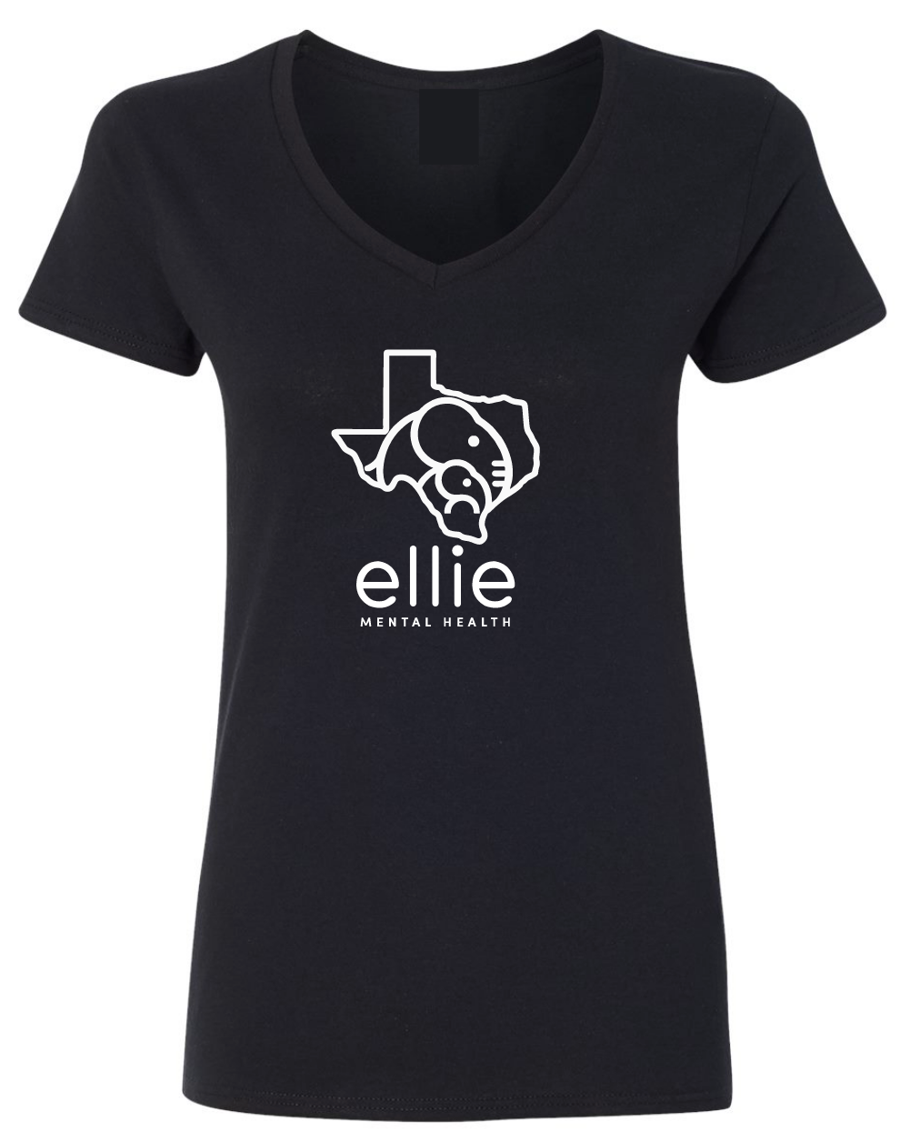 Texas Logo Ellie Mental Health Short Sleeve V-Neck T-Shirt (5v00L)
