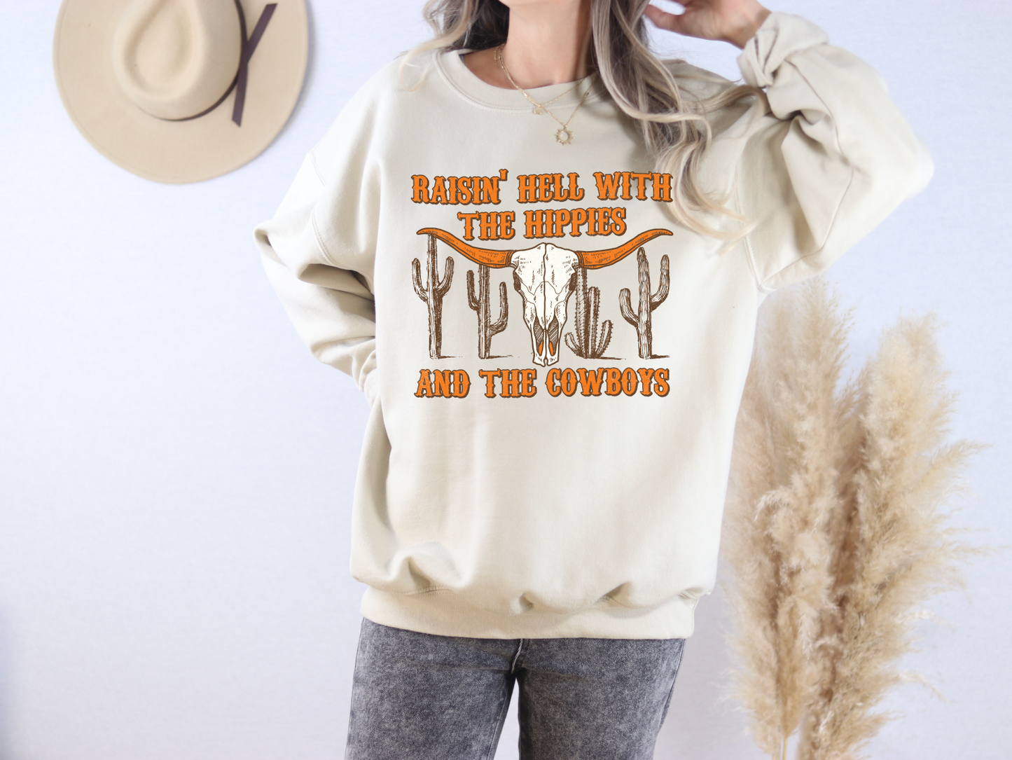 Hippies & Cowboys Crewneck Sweatshirt